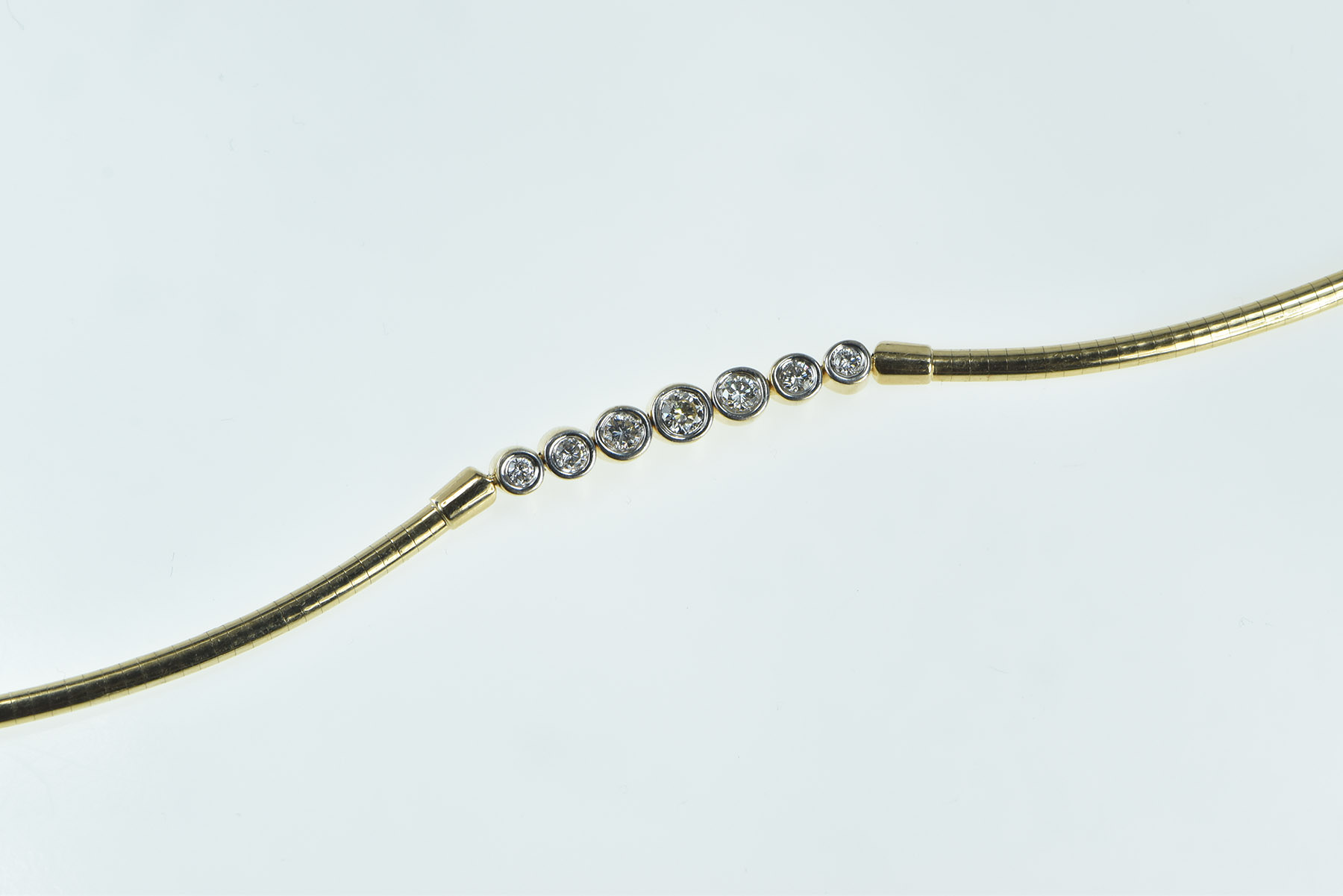 14K 1.04 Ctw Diamond Cocoon Link Collar Chain Yellow Gold Necklace 17.5"