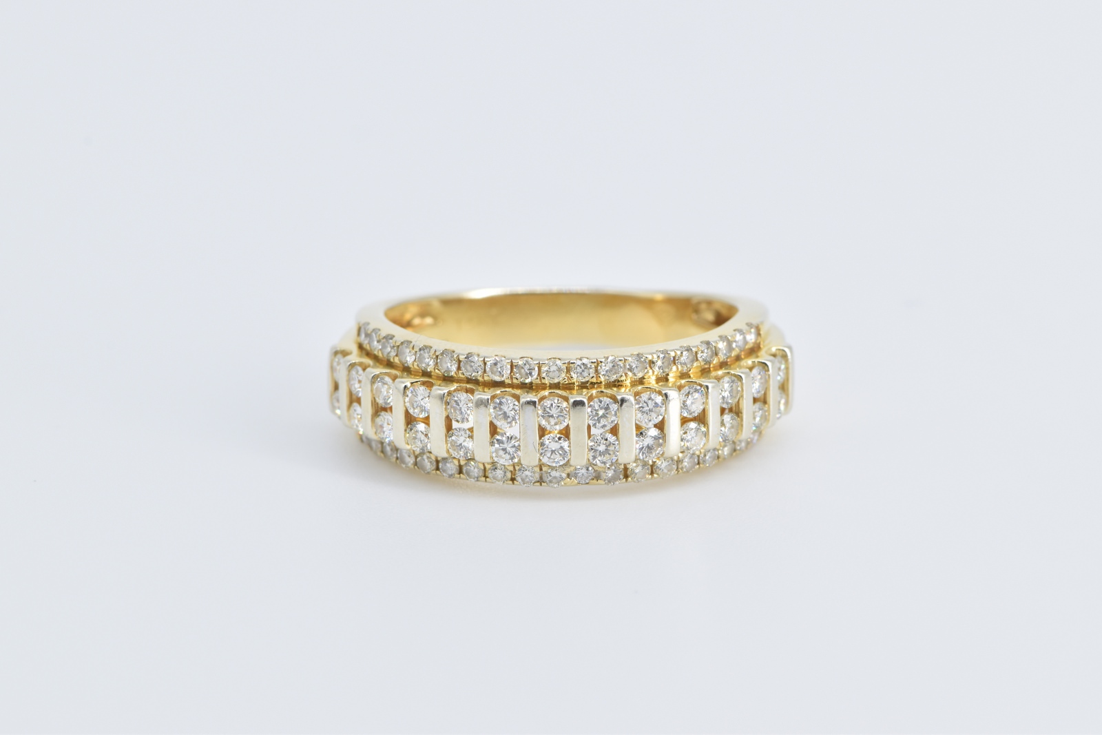 14K 1.04 Ctw Natural Diamond Encrusted Band Yellow Gold Ring, Size 12