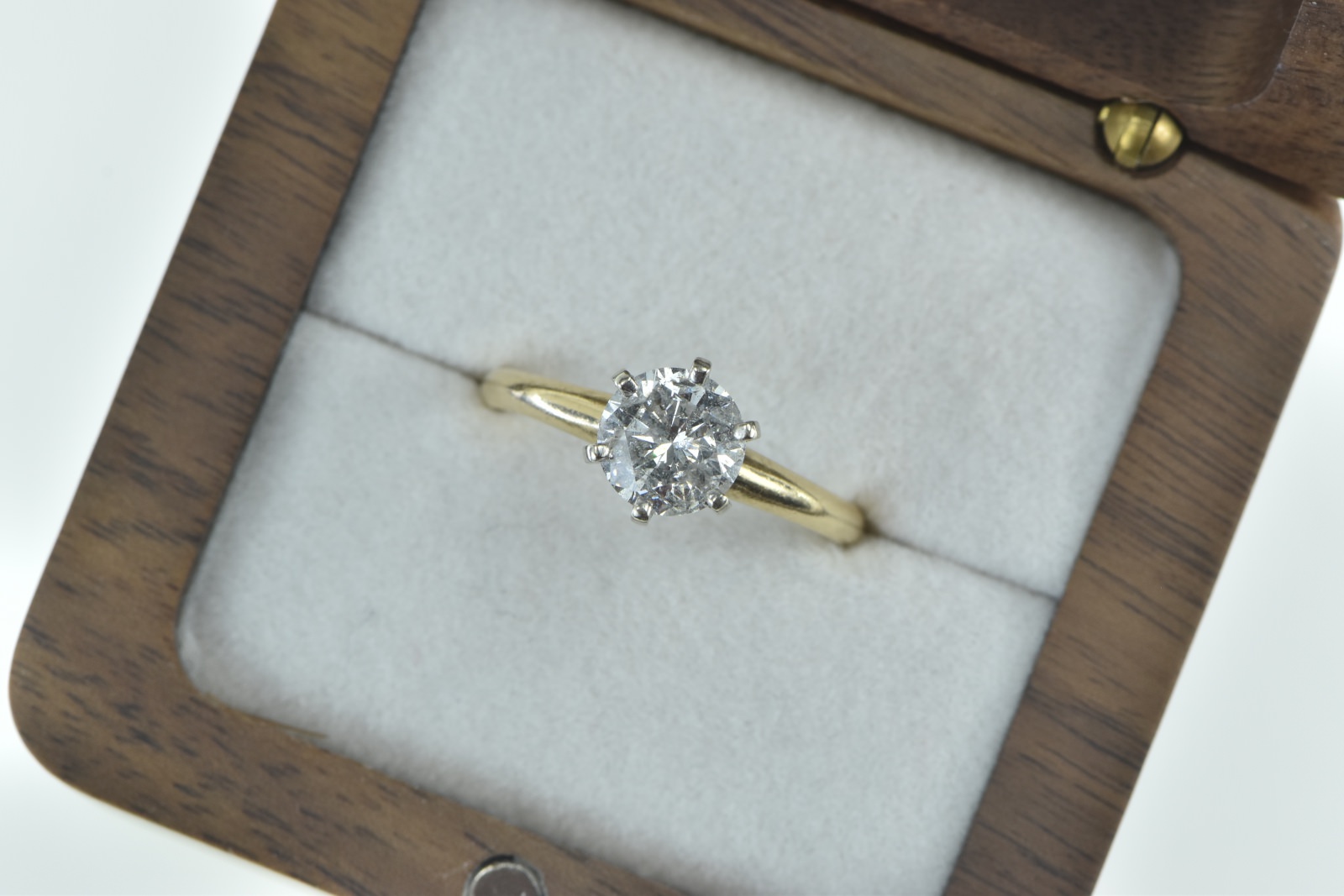 14K 1.39 Ct Diamond Solitaire Classic Engagement Yellow Gold Ring, Size 7.25