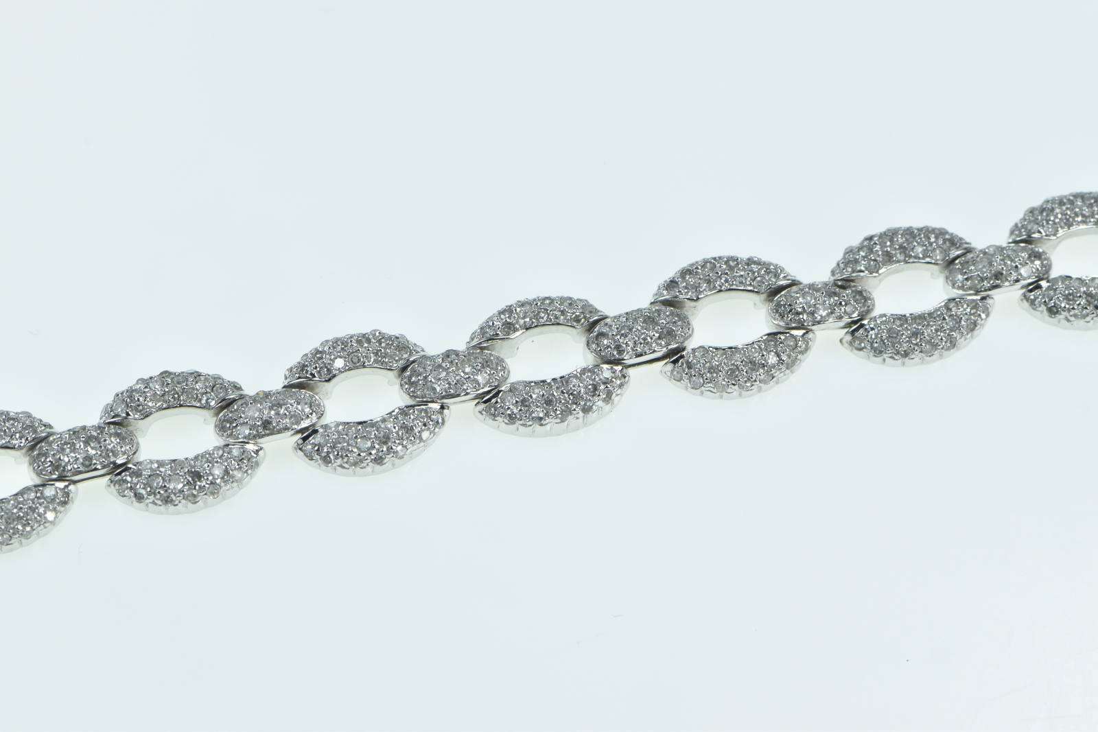 14K 14K 9.63 Ctw Pave Diamond Oval Chain Tennis Yellow Gold Bracelet 6.75"