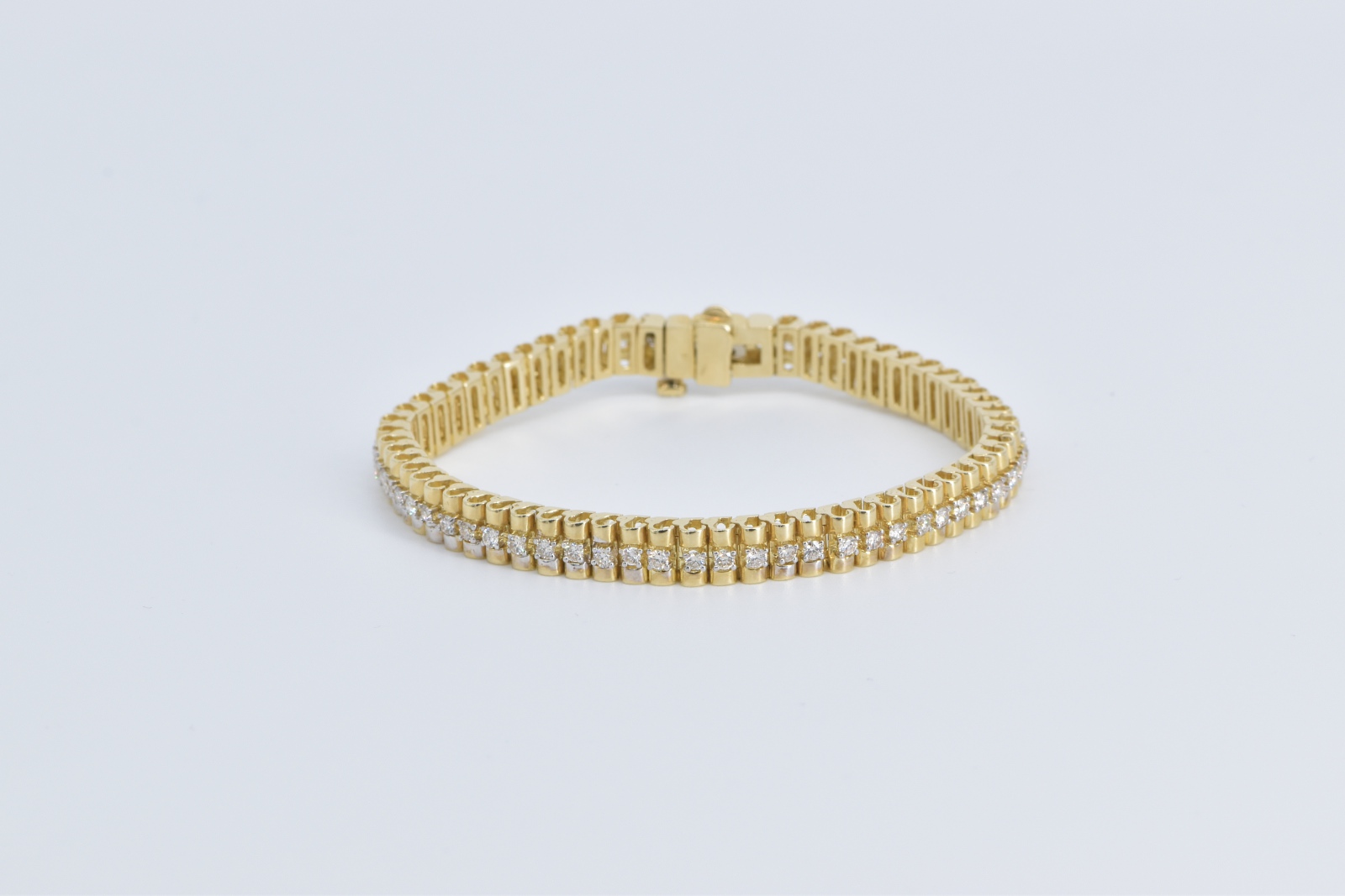 14K 1.50 Ctw Natural Diamond Vintage Tennis Yellow Gold Bracelet 7"