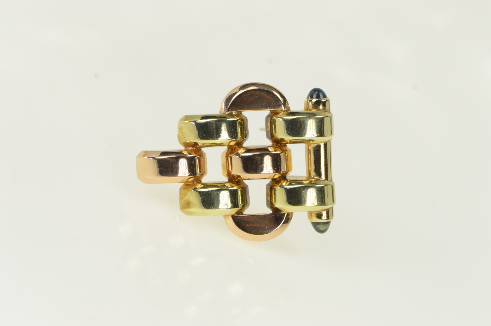 14K 1940's Cartier Sapphire Pyramid Clip Rose Gold Pin/Brooch ...