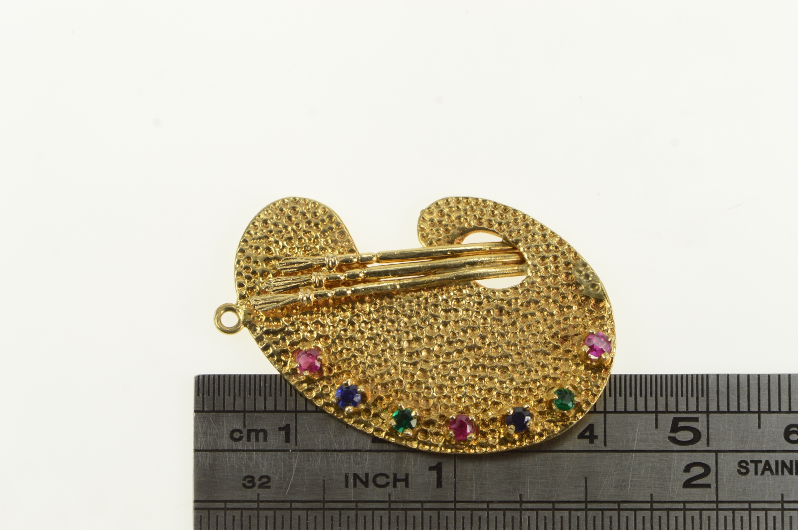 Broche (pin) Palette De Peintre Dorée - Occasion, Accessoire Vintage Pour Artistes