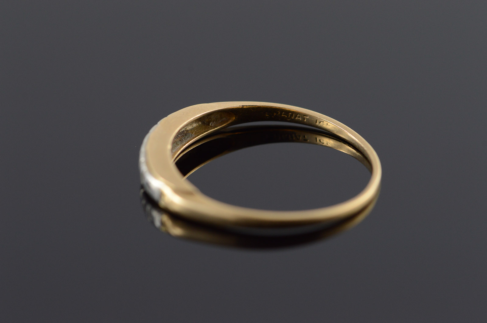 14k 1960 S Vintage Two Tone Wedding Band Yellow Gold Ring Size 6 25 14k 1960 S Vintage Two Tone Wedding Band Yellow Gold Ring Size 6 25