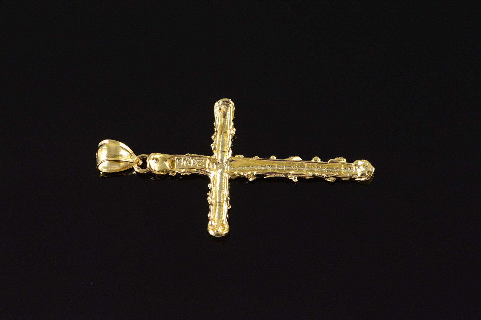 14k 22g textured cross branches yellow gold pendant  property room 14k 22g textured cross branches yellow gold pendant  property room