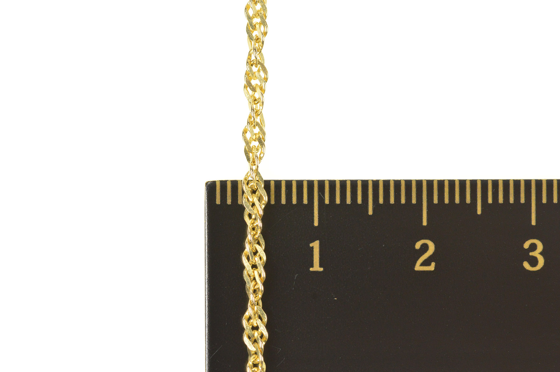 14K 2.2mm Curb Spiral Rolling Twist Chain Link Yellow Gold Necklace 20.
