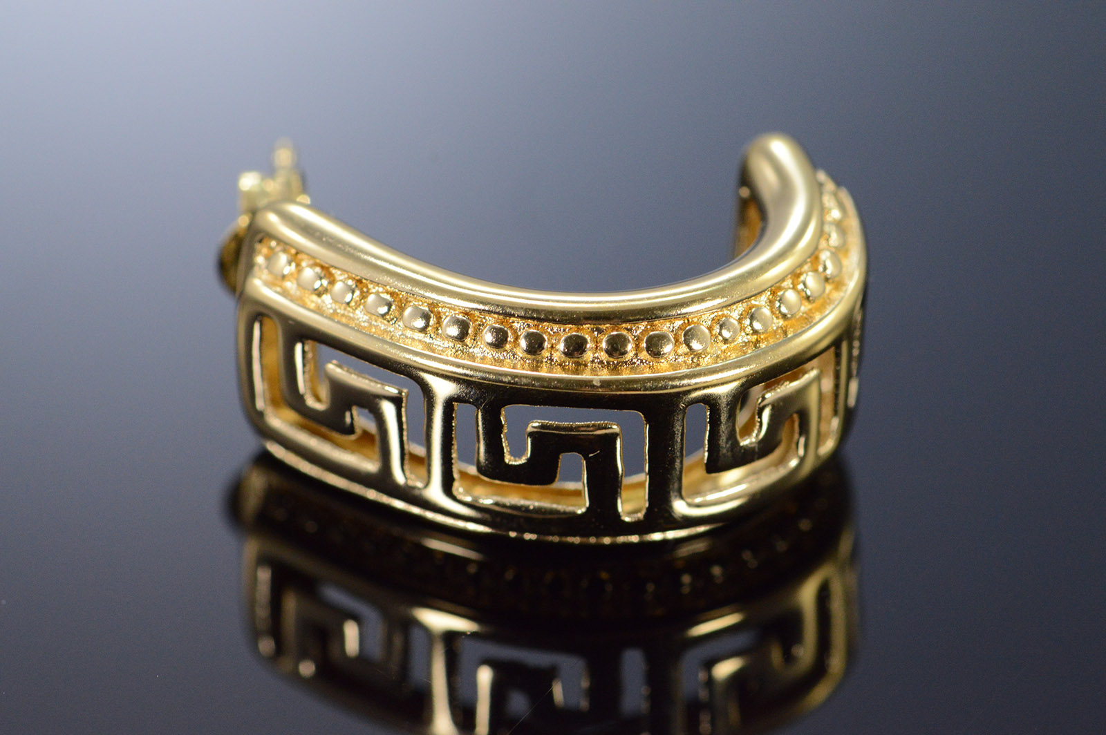 14k 2 4g Greek Key Cut Out Cuff Yellow Gold Earrings Property Room 14k 2 4g Greek Key Cut Out Cuff Yellow Gold Earrings