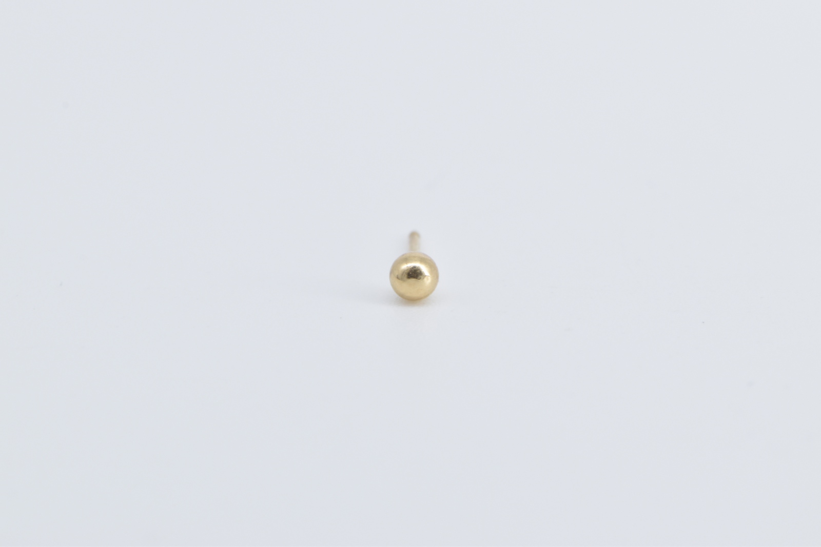 14K 2.8mm Ball Sphere Round Stud Single Yellow Gold Earring