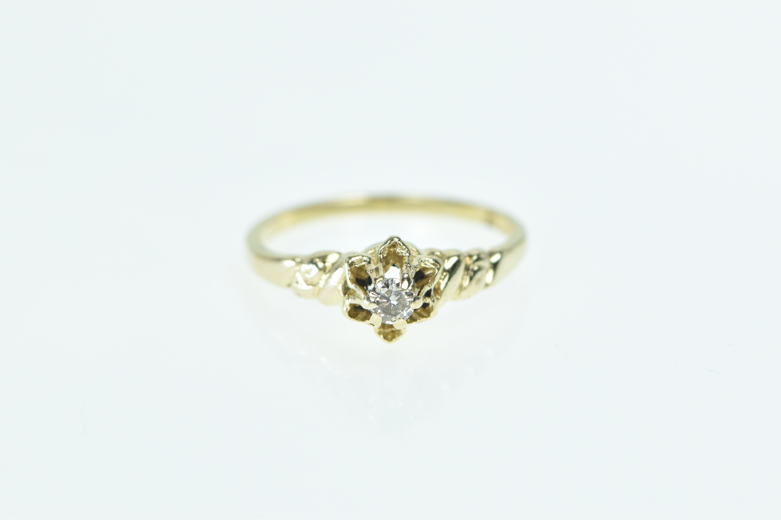 14K 2.9mm Vintage Solitaire Engagement Yellow Gold Ring, Size 6