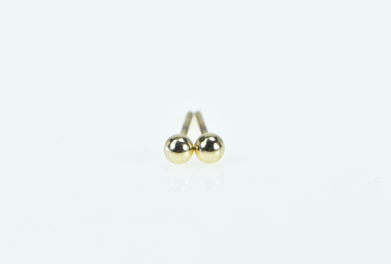 14K 3.0mm Vintage Ball Sphere Classic Stud Yellow Gold Earrings