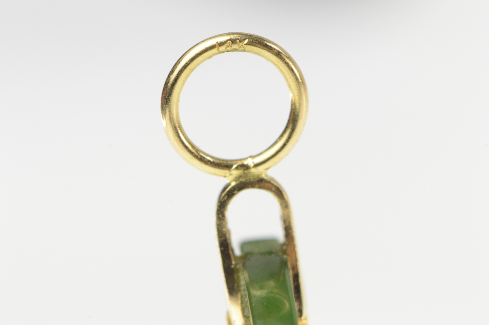 14K 31.9mm Jade Galloping Horse Overlay Medallion Yellow Gold Pendant ...