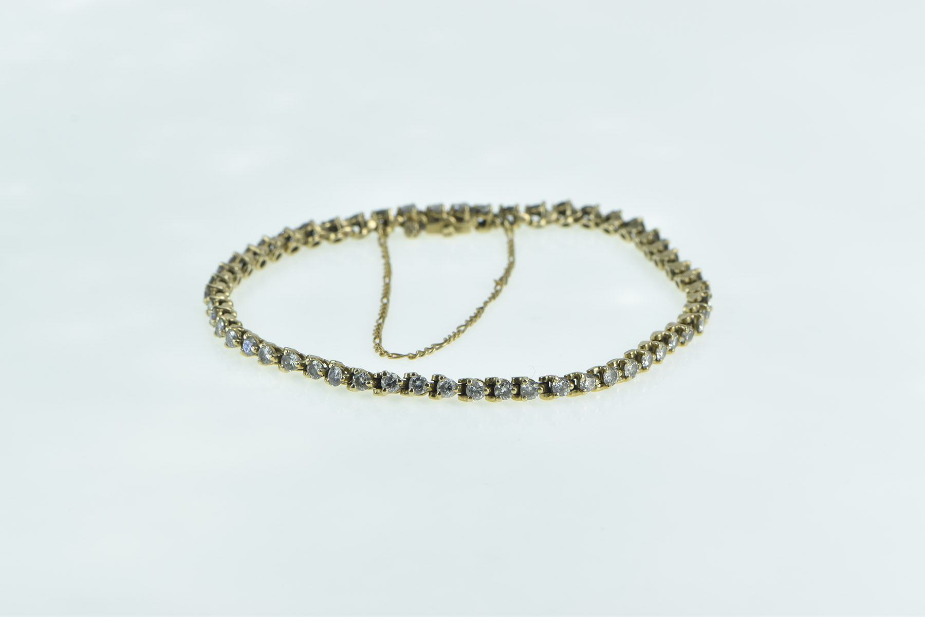 14K 3.24 Ctw Vintage Diamond Classic Tennis Yellow Gold Bracelet 7"