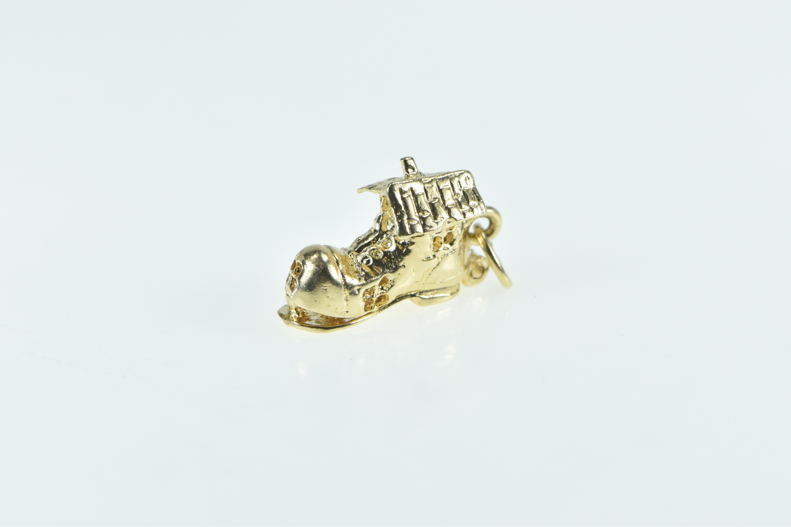 14K 3D Articulated Nursery Rhyme Old Lady Shoe Yellow Gold Charm/Pendant