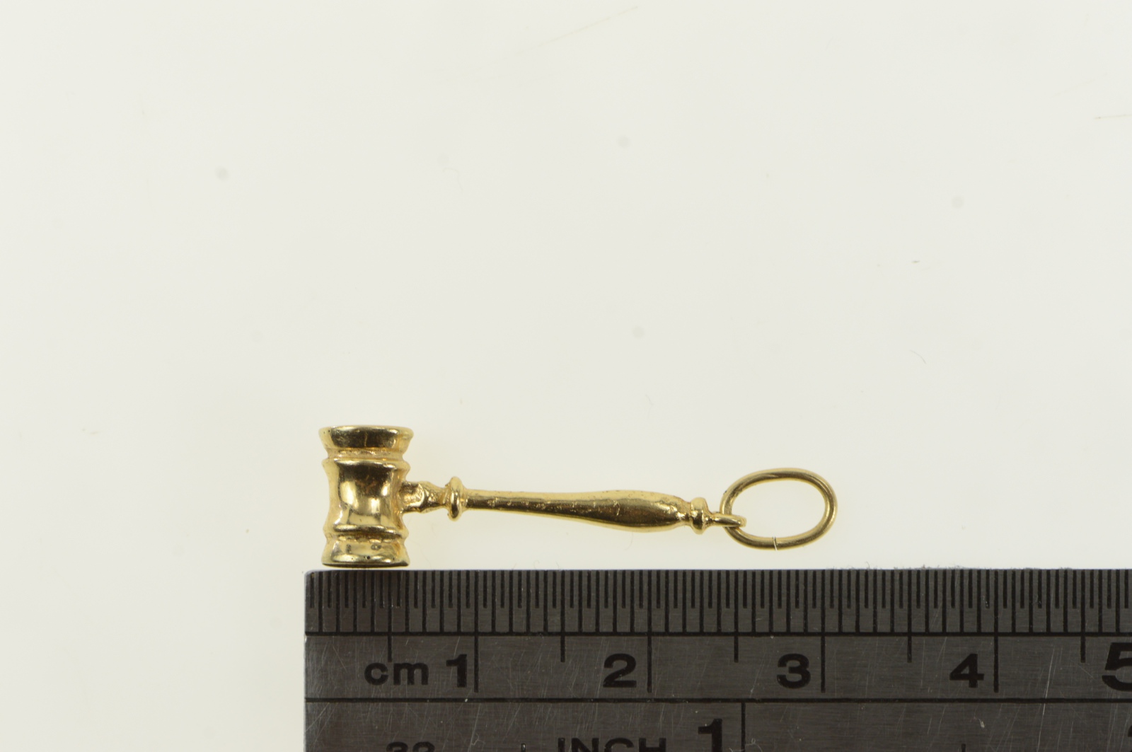 14K 3D Gavel Classic Justice Symbol Lawyer Judge Yellow Gold Charm