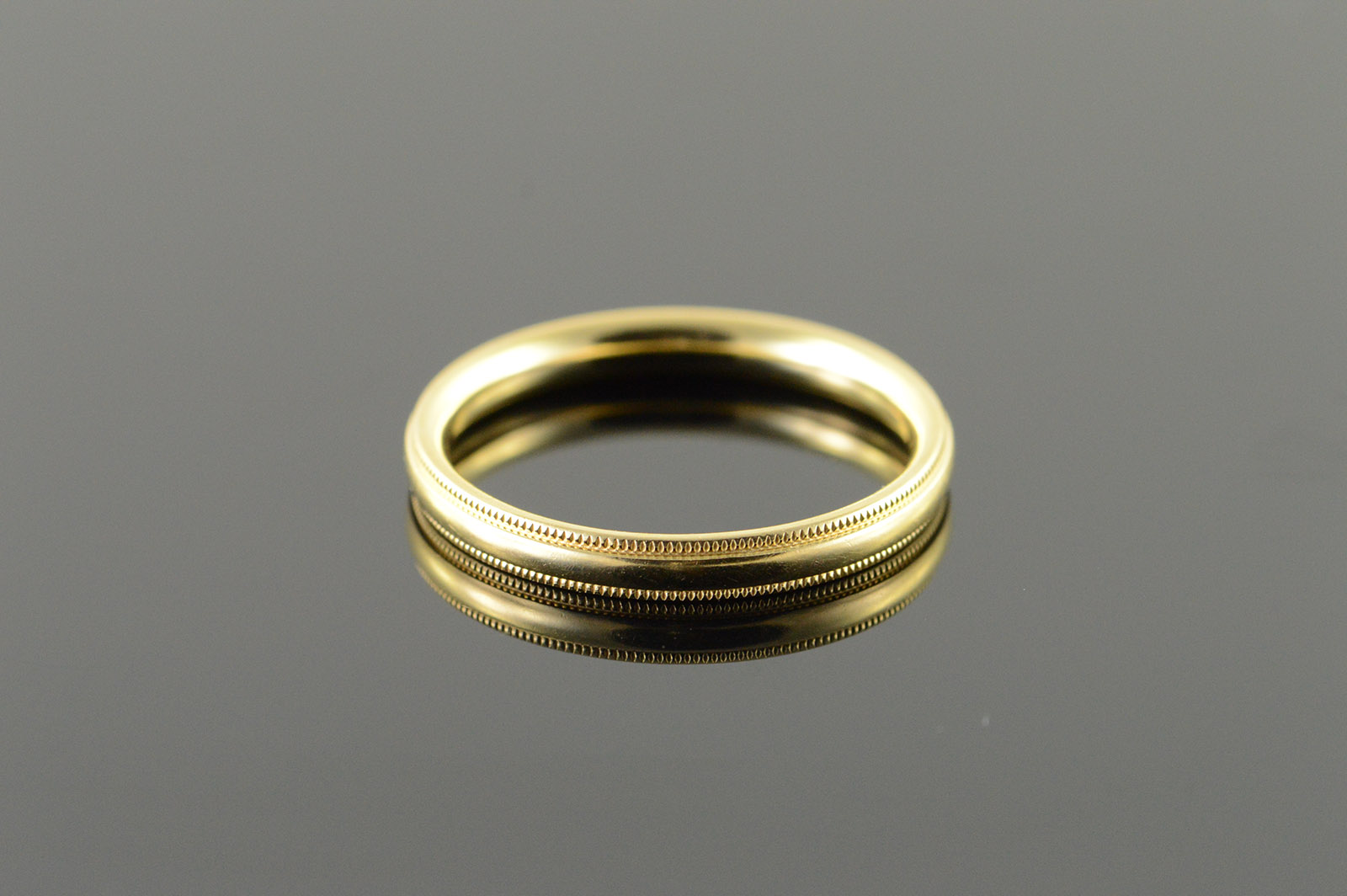 14K Yellow Gold 3mm Milgrain Band