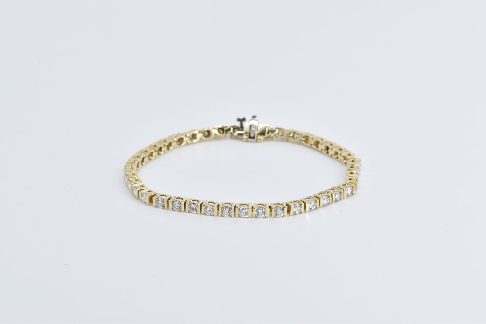 14K 4.50 Ctw Diamond Classic Tennis Yellow Gold Bracelet 7"