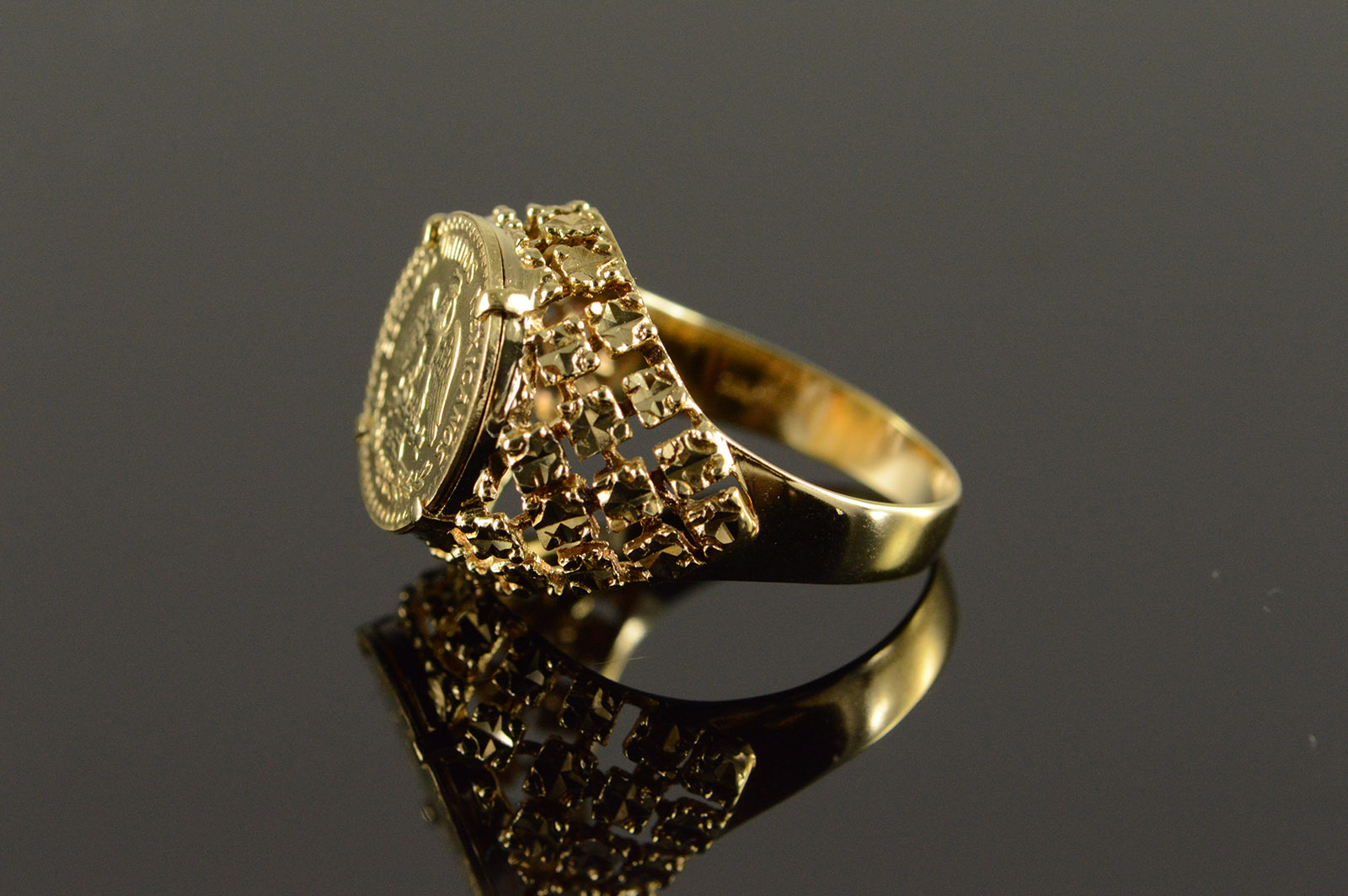 14k 4 6g 1915 Mexican 2 Peso Yellow Gold Ring Size 6 75 Property Room 14k 4 6g 1915 Mexican 2 Peso Yellow Gold Ring Size 6 75