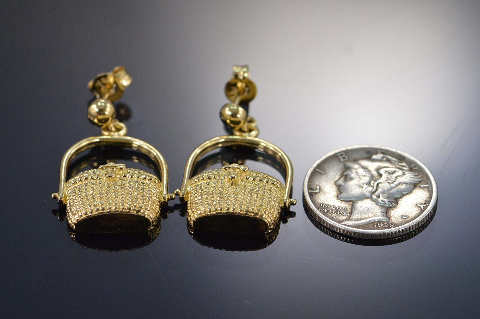 14k 5 6g Nantucket Basket Yellow Gold Earrings Property Room 14k 5 6g Nantucket Basket Yellow Gold Earrings