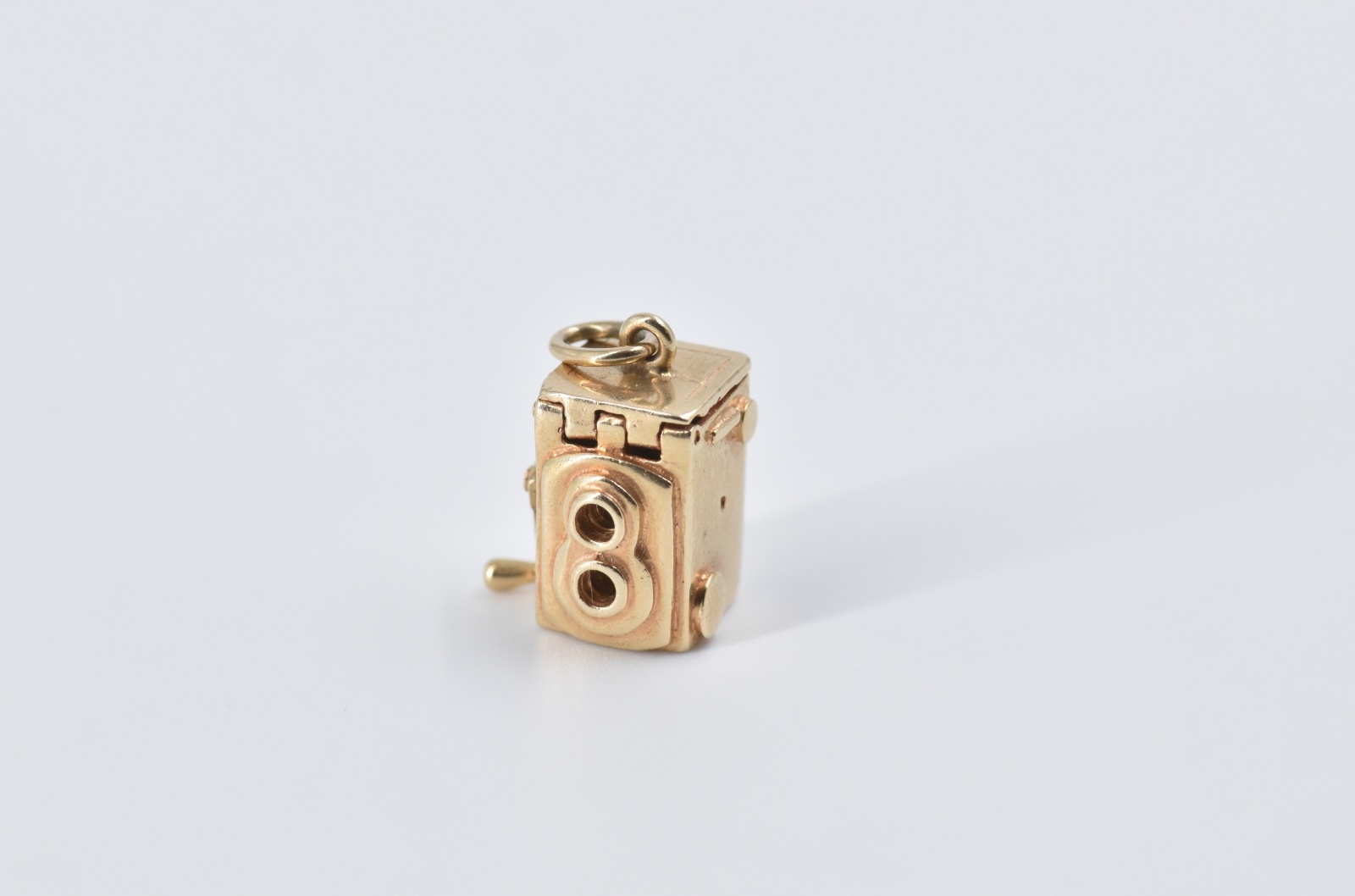 14K Articulated Antique Film Camera Video Cinema Yellow Gold Charm/Pendant