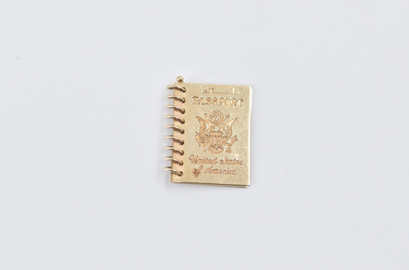 14K Articulated Passport Engravable Travel Yellow Gold Charm/Pendant