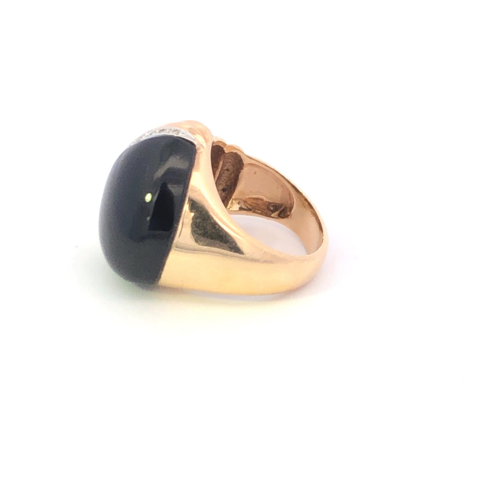 Indochine 14k Black Onyx & Diamond Bamboo Frame Ring