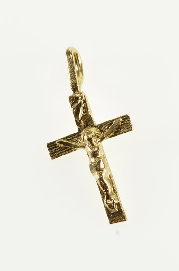 14K Two Tone Crucifix Cross Jesus Christ Yellow Gold Charm/Pendant | Property Room