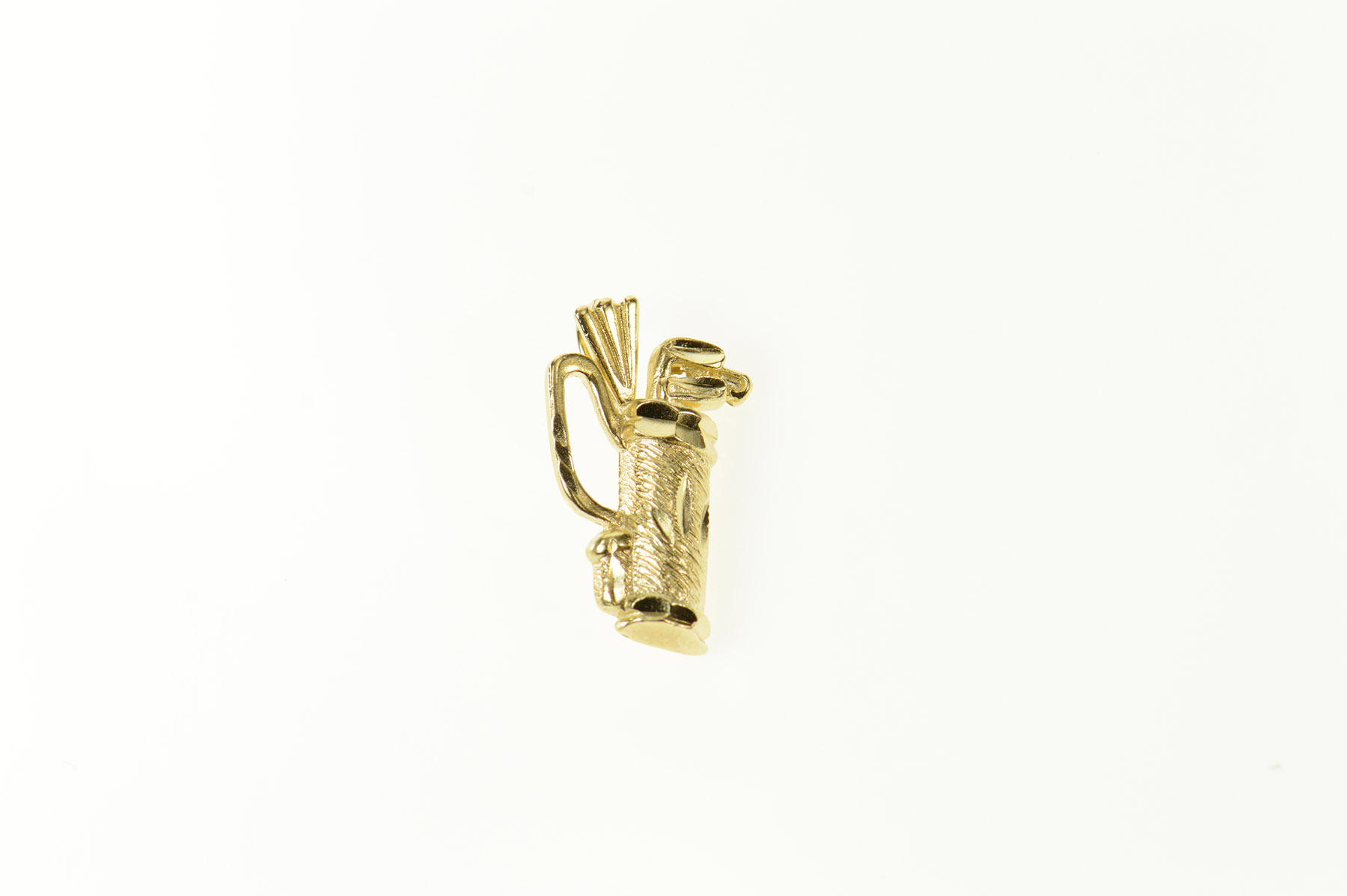 14K Diamond Cut Golf Club Bag Golfer Yellow Gold Charm/Pendant ...