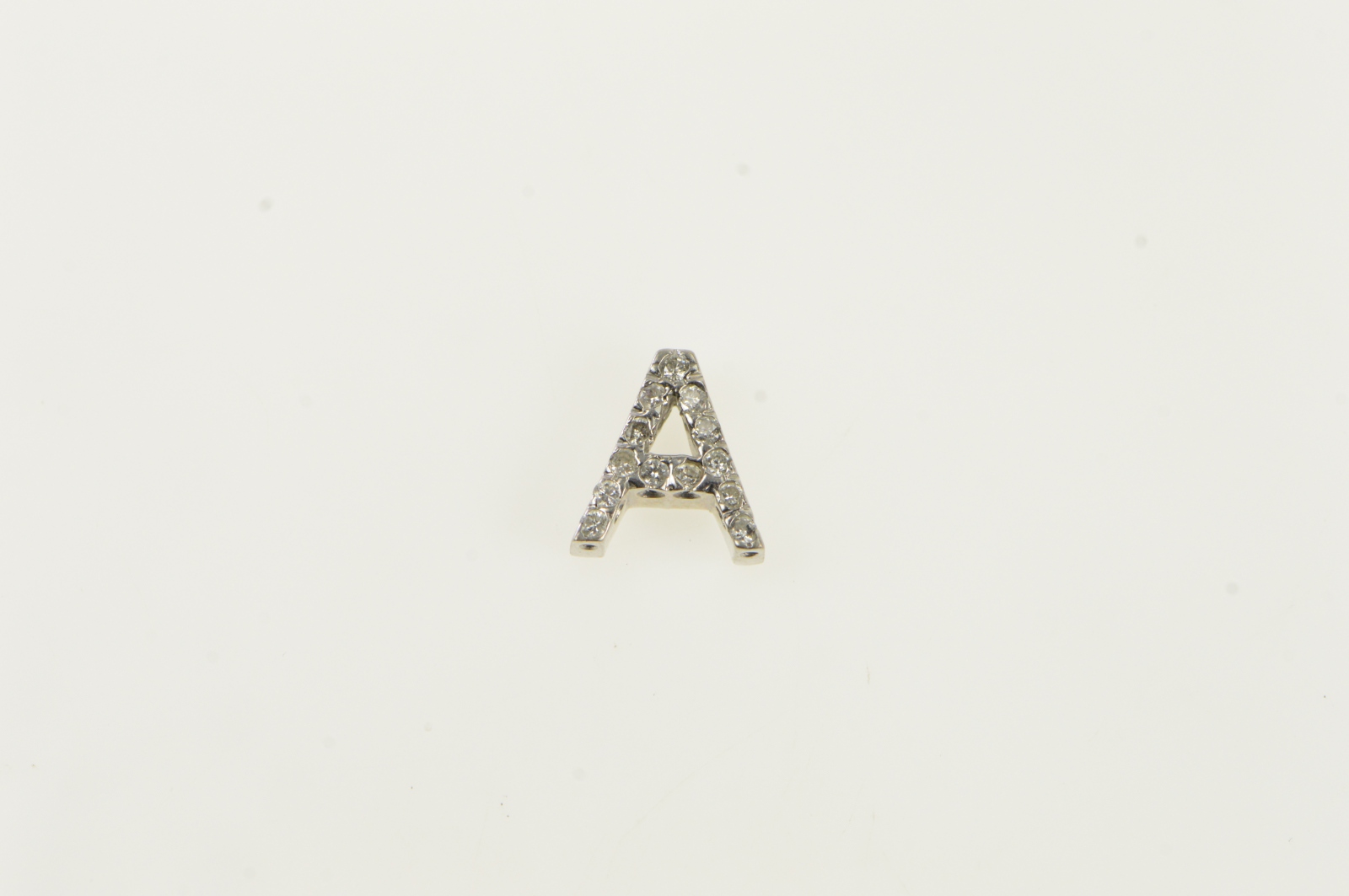 14K Diamond Encrusted Letter A Monogram White Gold Charm/Pendant ...