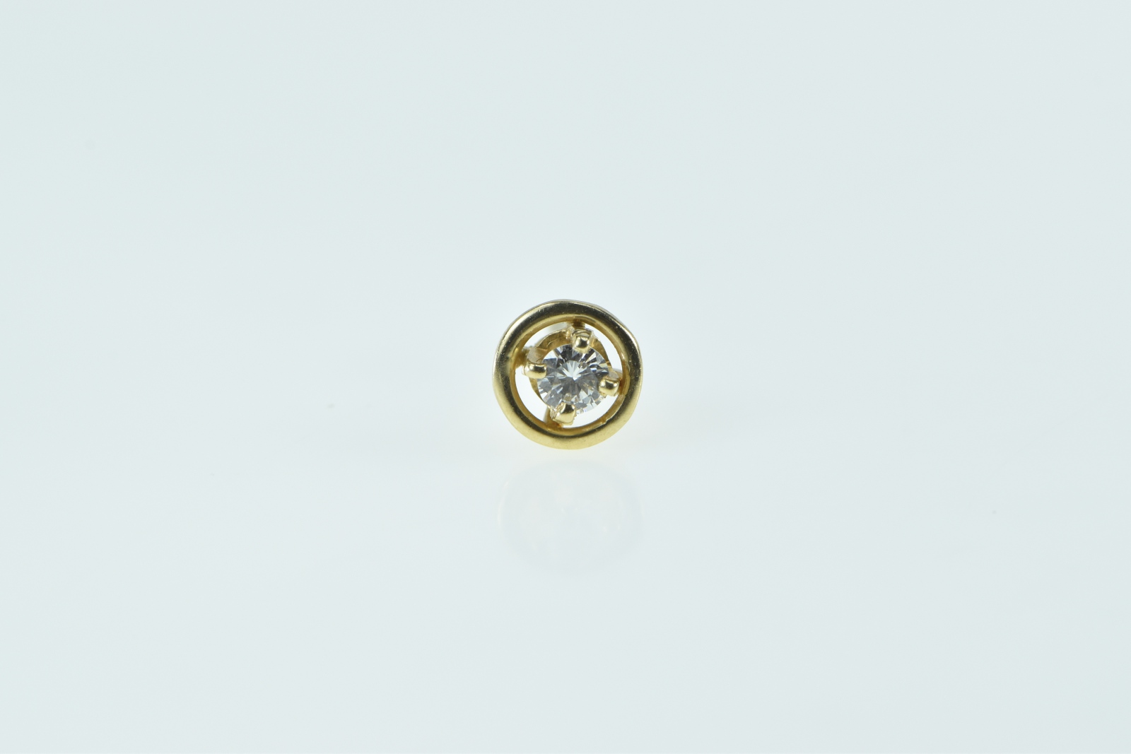 14K Diamond Round Circle Vintage Lapel Yellow Gold Pin/Brooch
