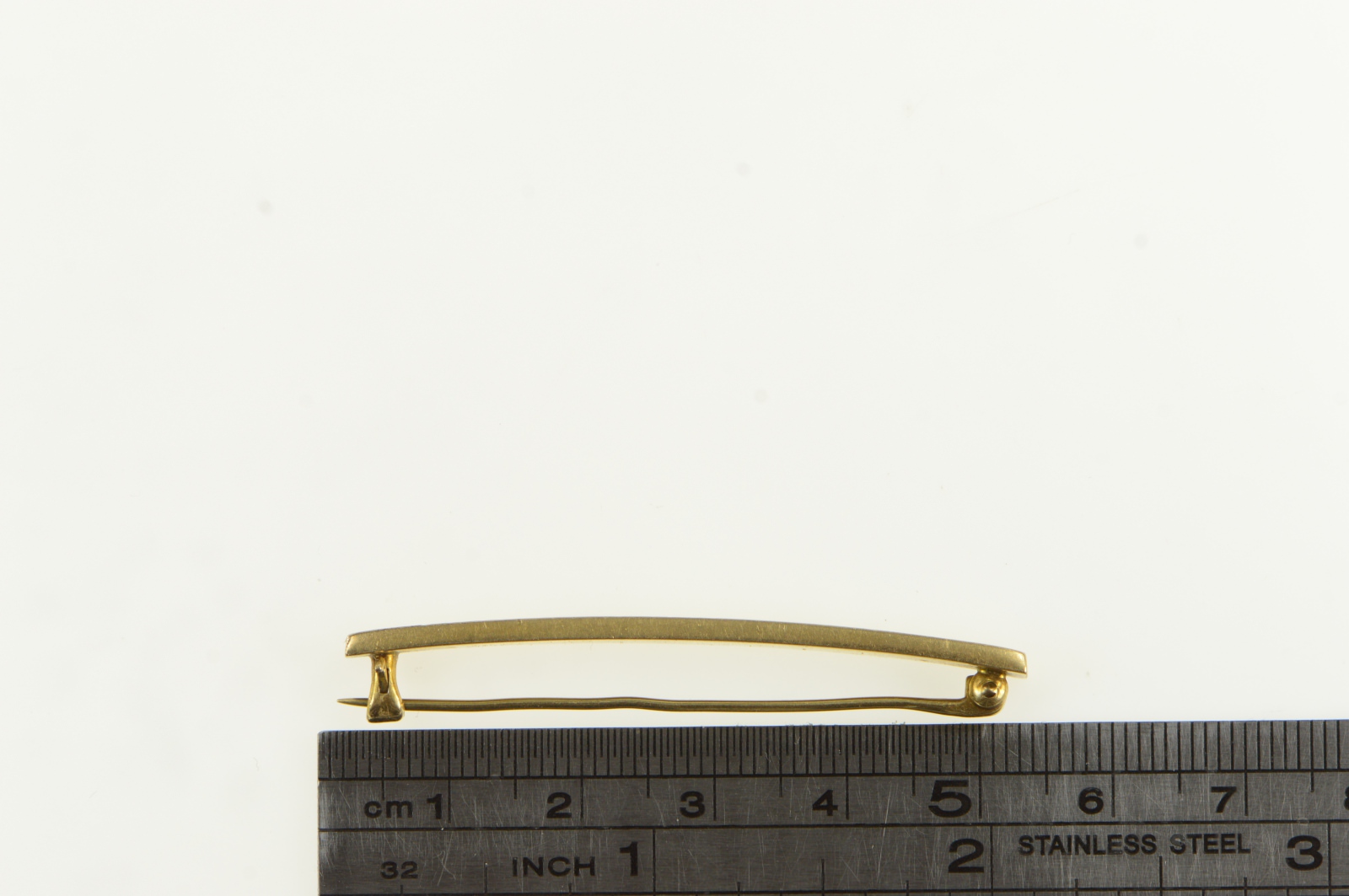 Scroll Pin 14K Engraved Scroll Flower Ornate Squared Bar Yellow Gold Pin/Brooch ...