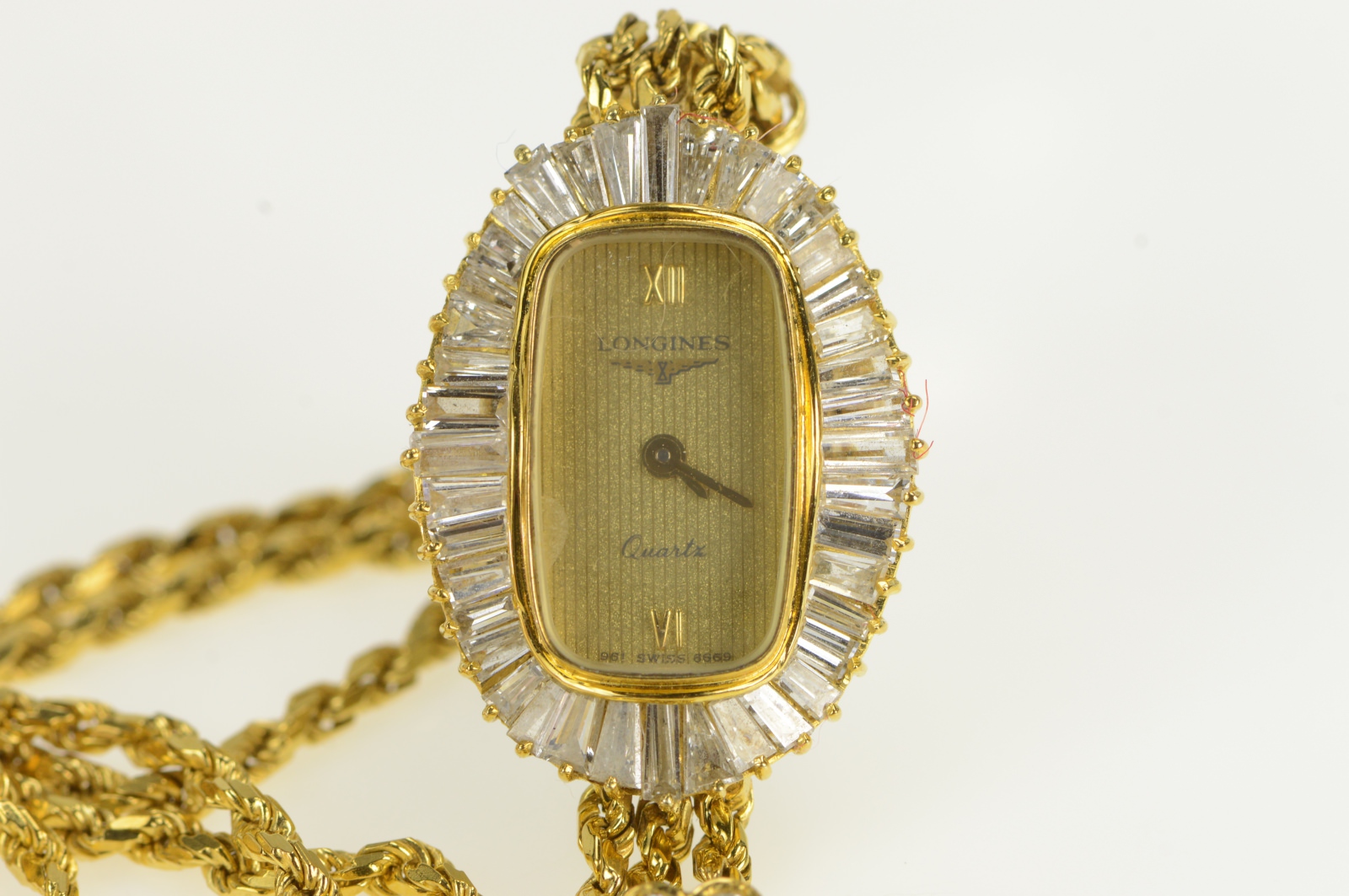 14k Gold 2.00 Diamond Longines Quartz Watch - Women's