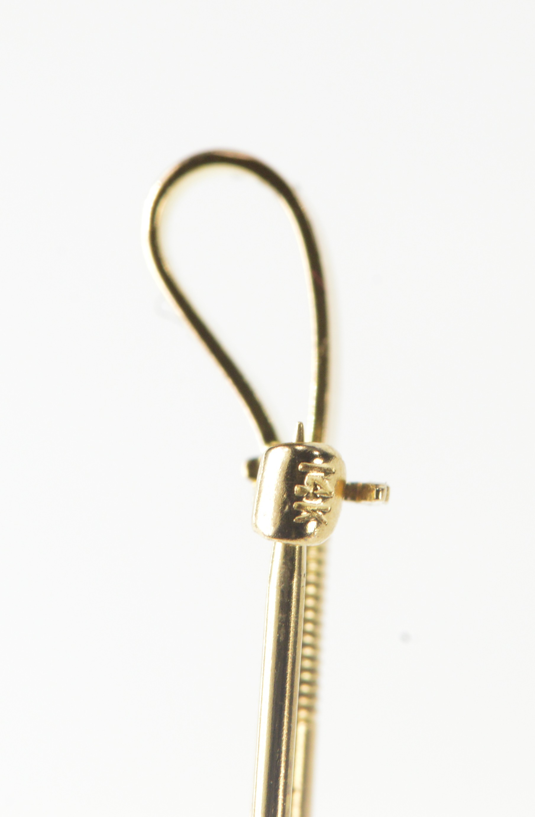 14K Jockey Stick Whip Horse Racing Bar Yellow Gold Pin/Brooch