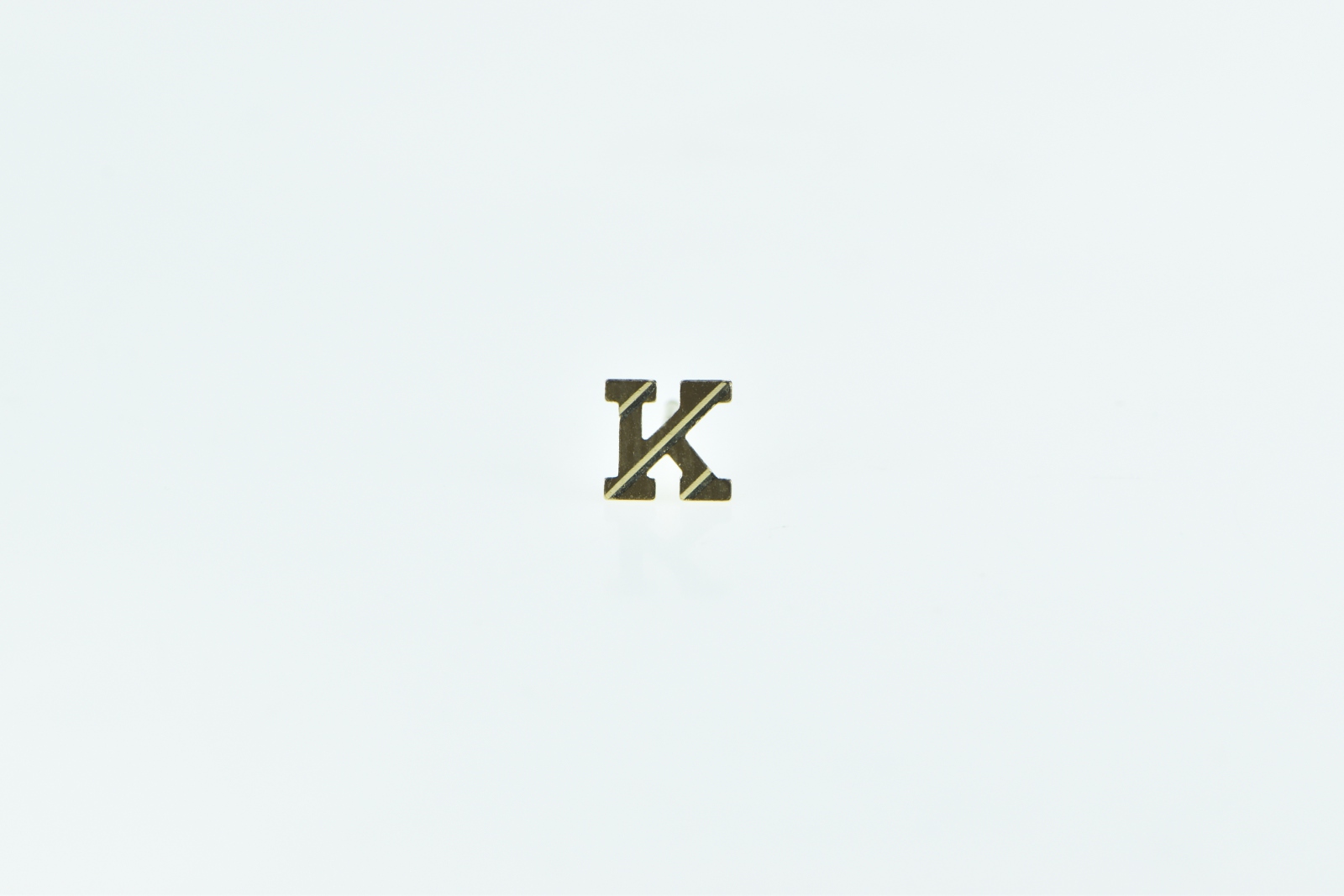 14K L Letter Initial Monogram Name Single Stud Yellow Gold Earring