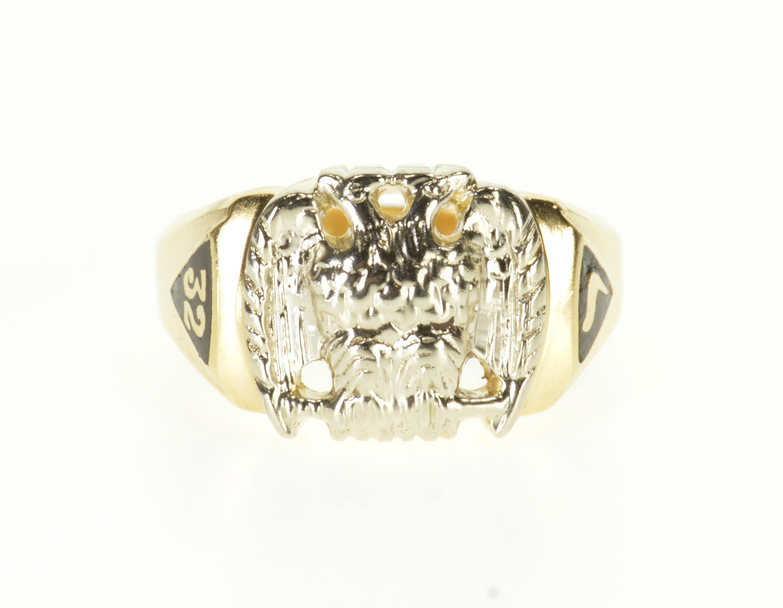 14k Masonic 32nd Degree Eagle Emblem Men S Yellow Gold Ring Size