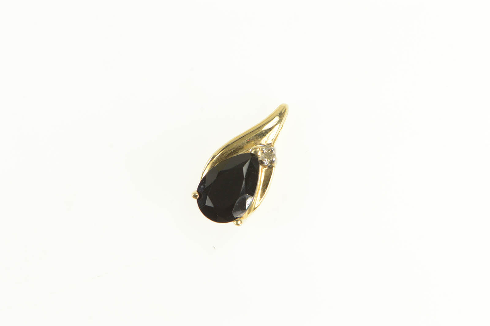 14 Karat Gold Plated Pear Black Onyx Charm