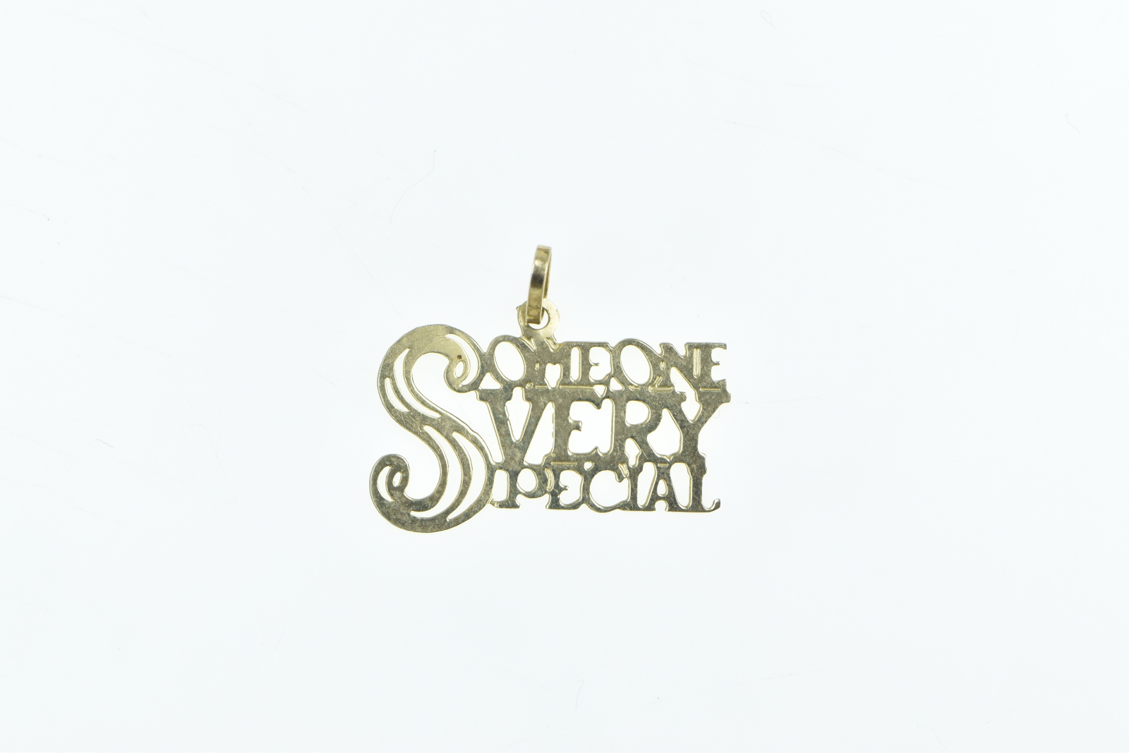14K Someone Very Special Word Cut Out Yellow Gold Charm/Pendant