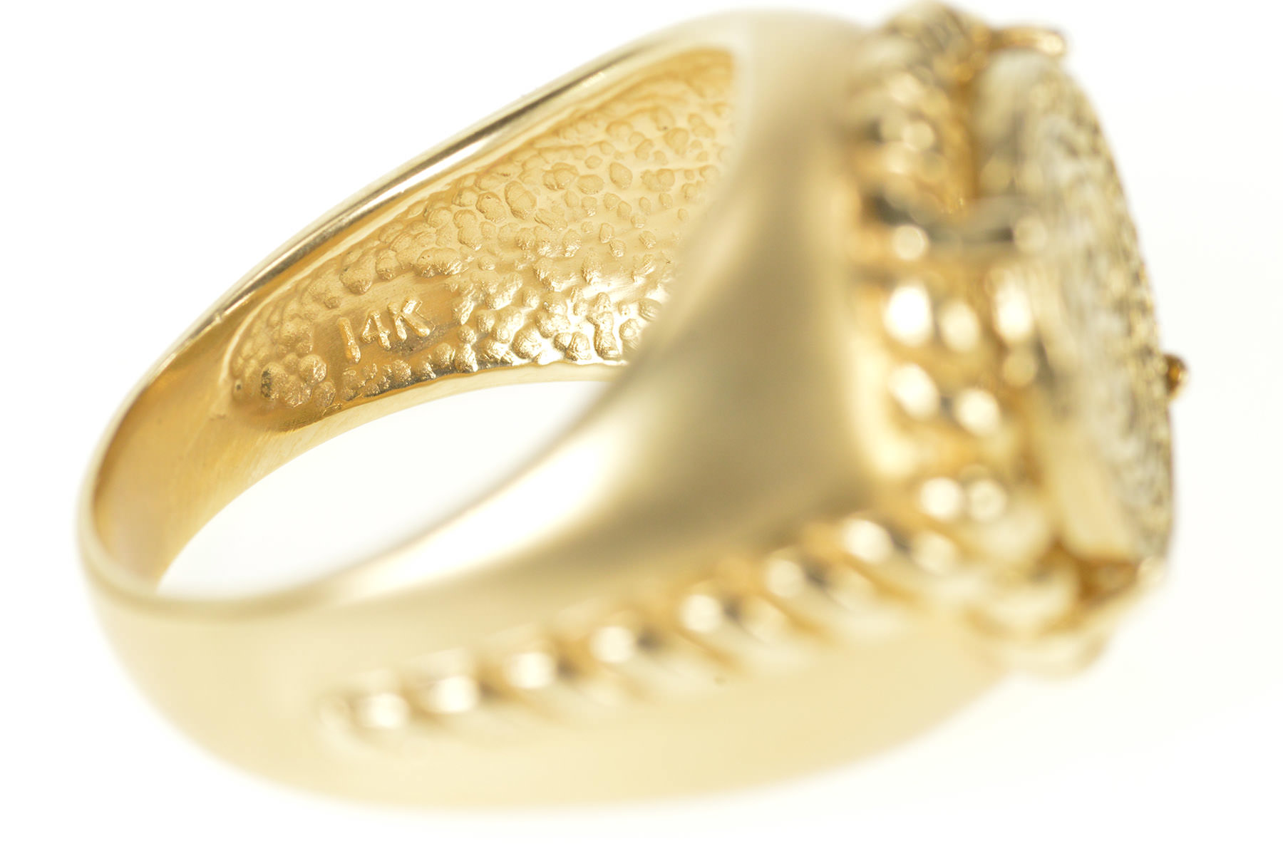 14K Spanish Colonial Tribute Men's Statement Yellow Gold Ring, Size 10.