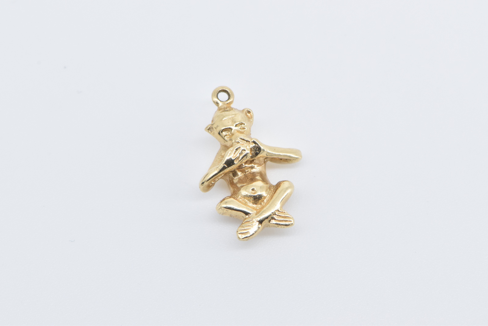 14K Speak No Evil Monkey Novelty 3D Symbol Yellow Gold Charm/Pendant