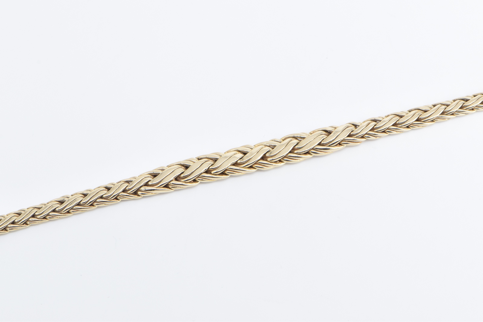 14K Tiffany & Co Byzantine Link Braid Chain Yellow Gold Necklace 16.25"