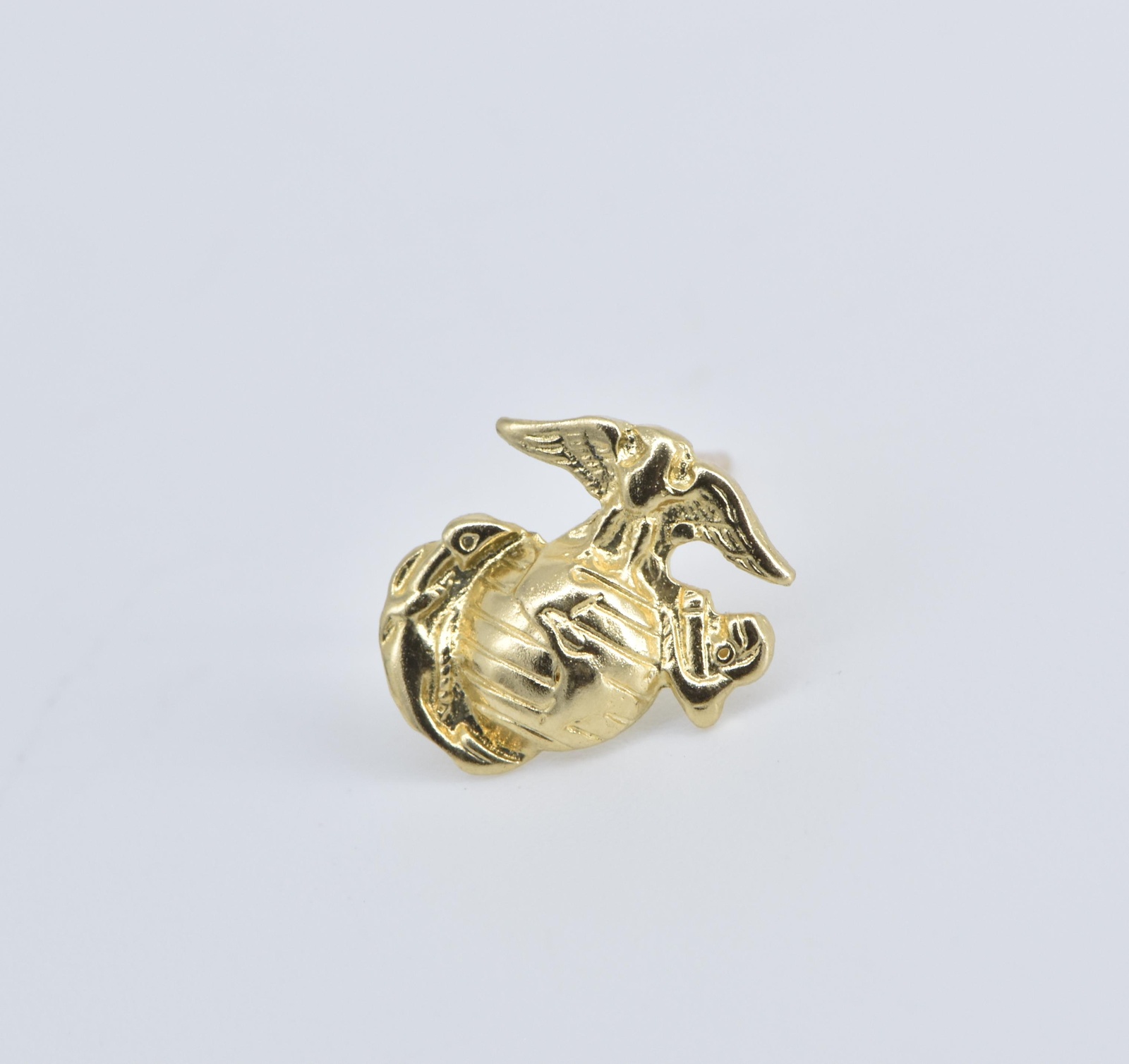 14K United States Marine Corps USMC Single Stud Yellow Gold Earring