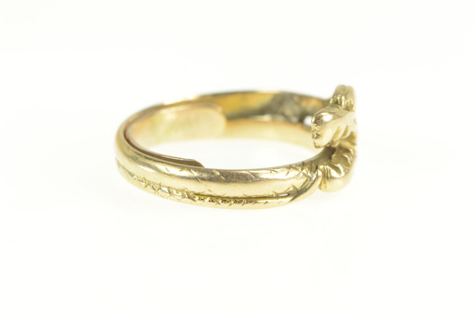 14K Victorian Ouroboros Snake Life Death Symbol Yellow Gold Ring, Size ...