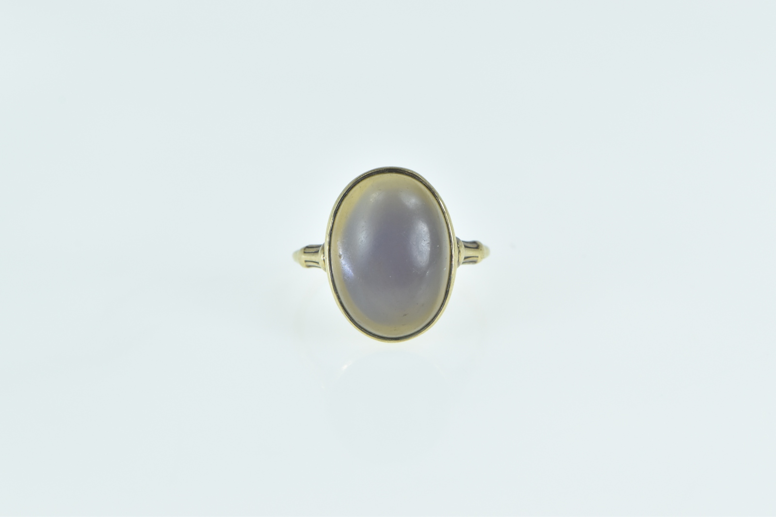 14K Victorian Oval Ametrine Cabochon Yellow Gold Ring, Size 6.5