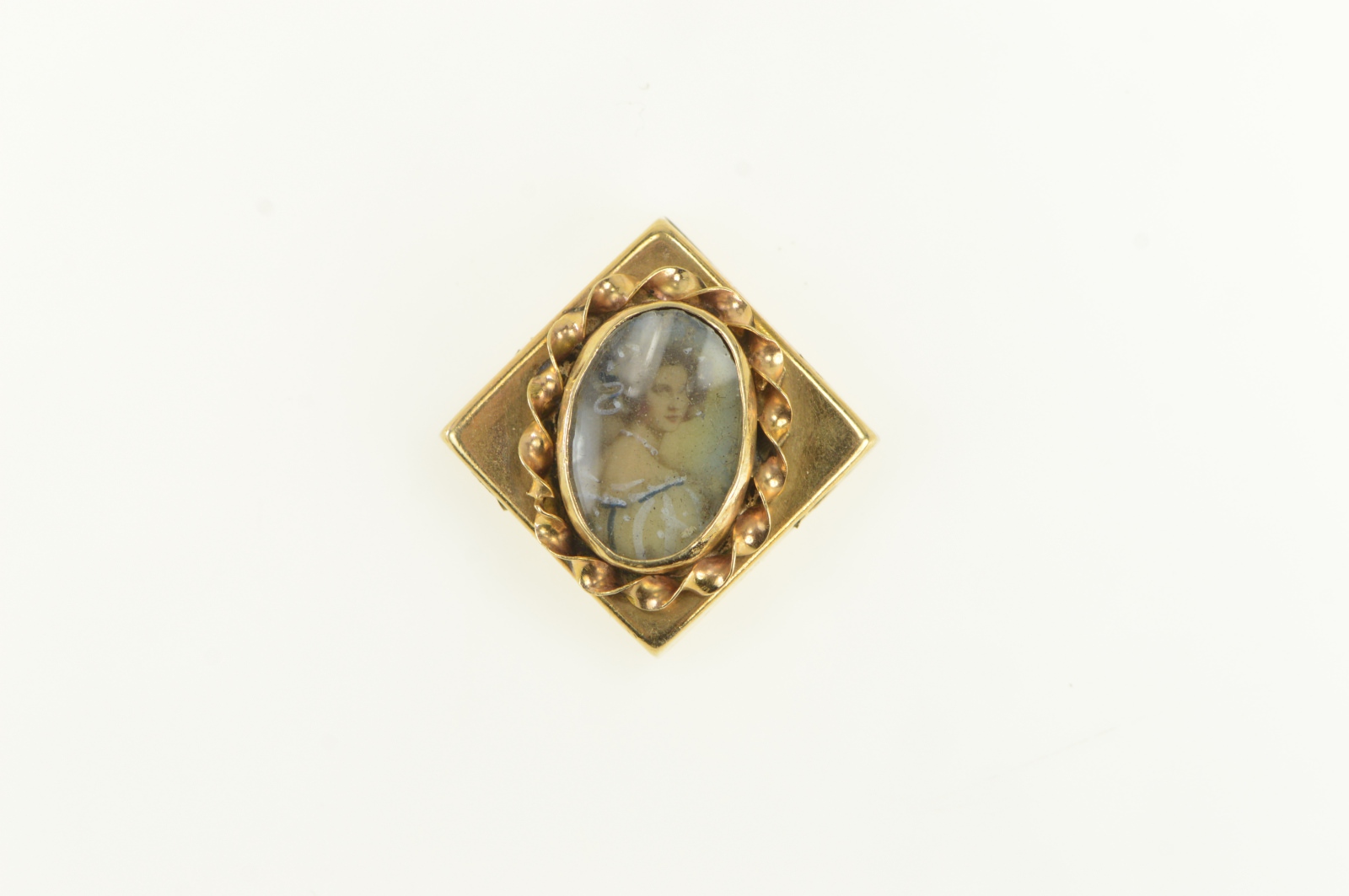 14K Victorian Painted Lady Slide Bracelet Yellow Gold Charm/Pendant