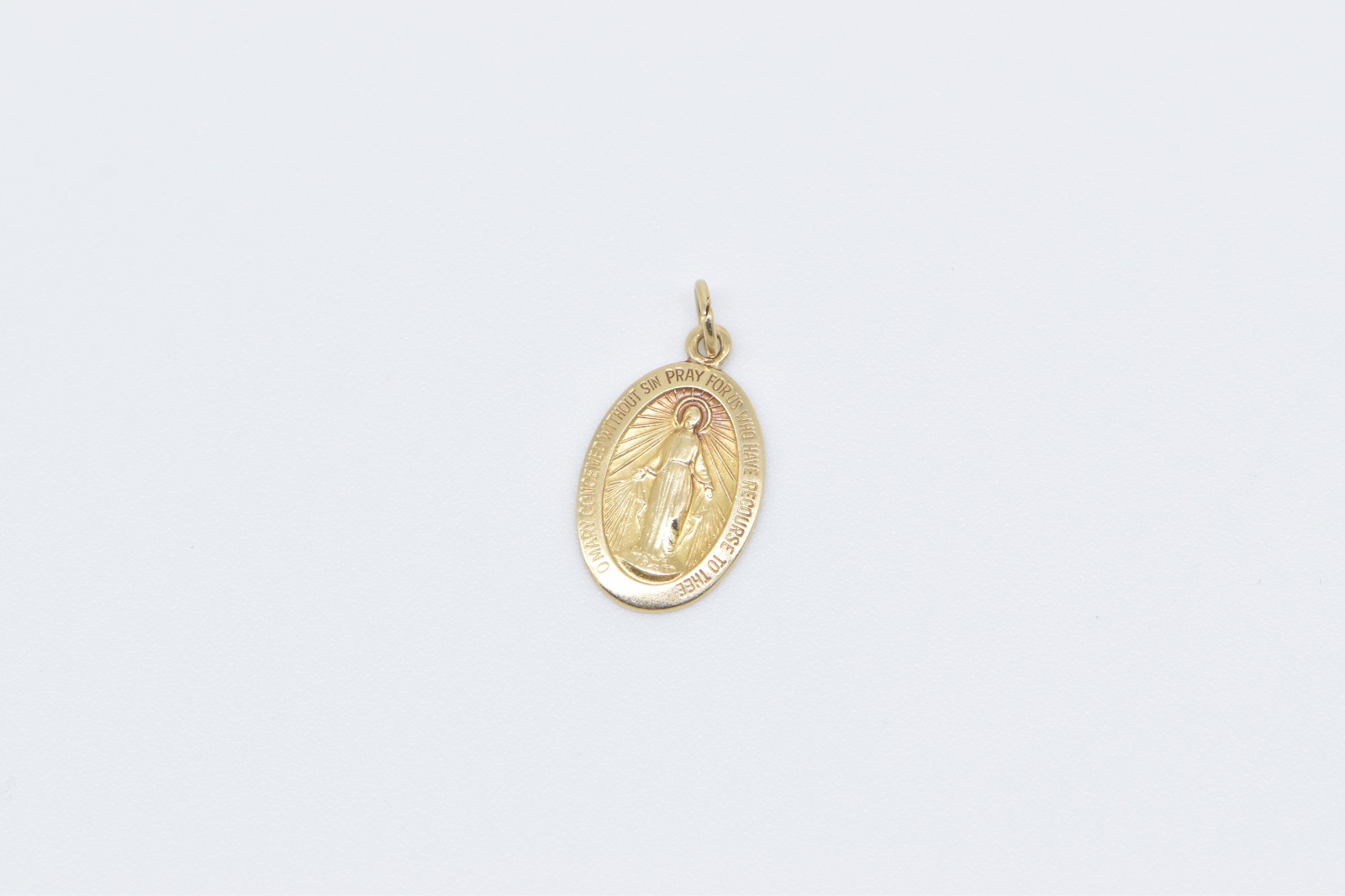 14K Virgin Mary Christian Faith Mother of Jesus Yellow Gold Charm/Pendant
