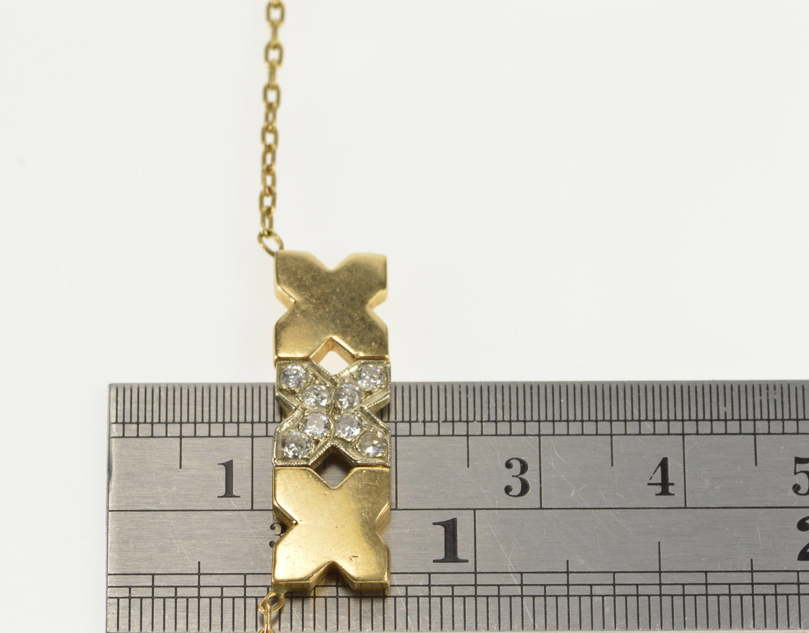 Hugs Kisses Fancy Heart Bracelet Necklace Set 14K Yellow Gold Plated