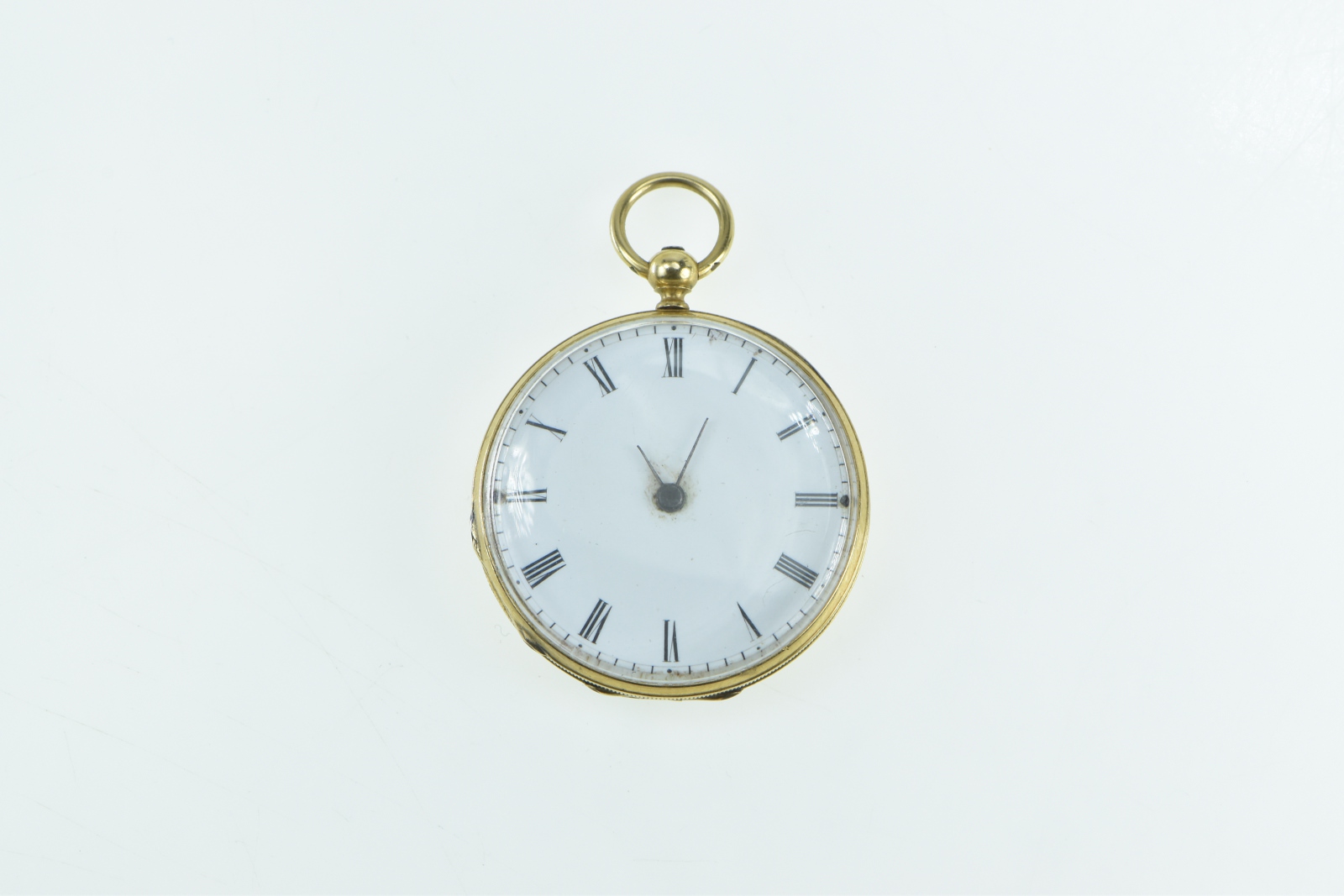 18K 28mm Ornate Victorian Key Wind Enamel Elaborate Pocket Watch