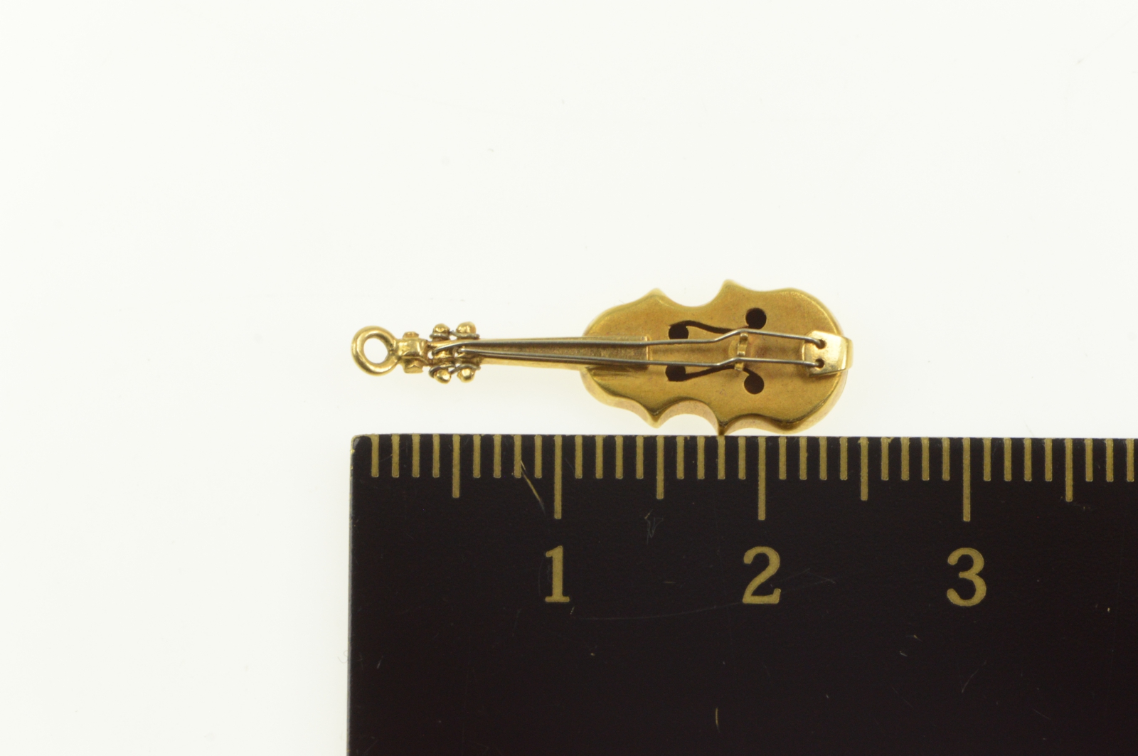 18K 3D Violin Viola Cello Bass String Instrument Yellow Gold Charm