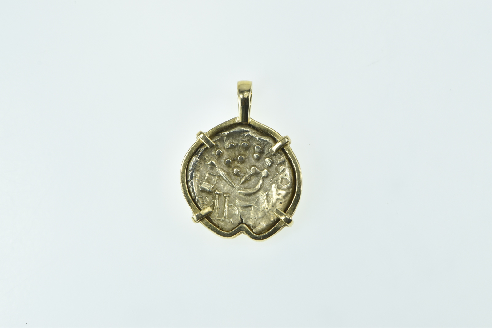 18K Ancient Coin Vintage Statement Yellow Gold Pendant