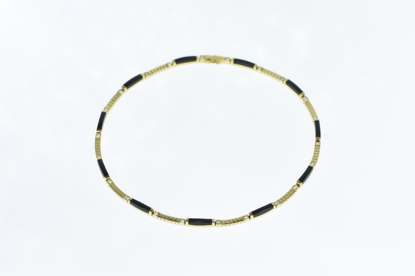 18K Bernard K. Passman Black Coral Collar Yellow Gold Necklace 16.5"