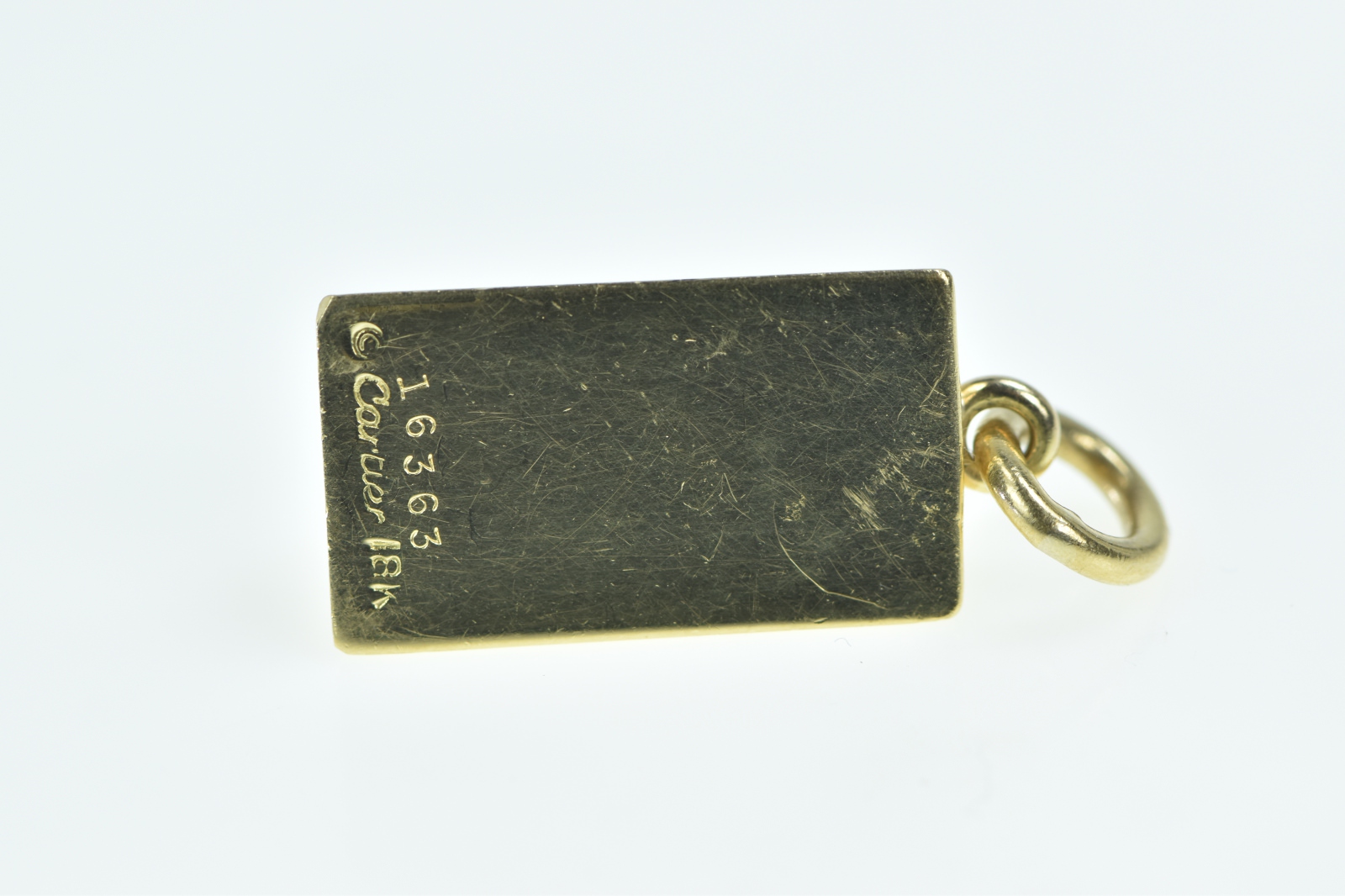 Ruby Ingot 18K Cartier Syn. Ruby Bar Ingot Designer Yellow Gold Charm/Pendant ...